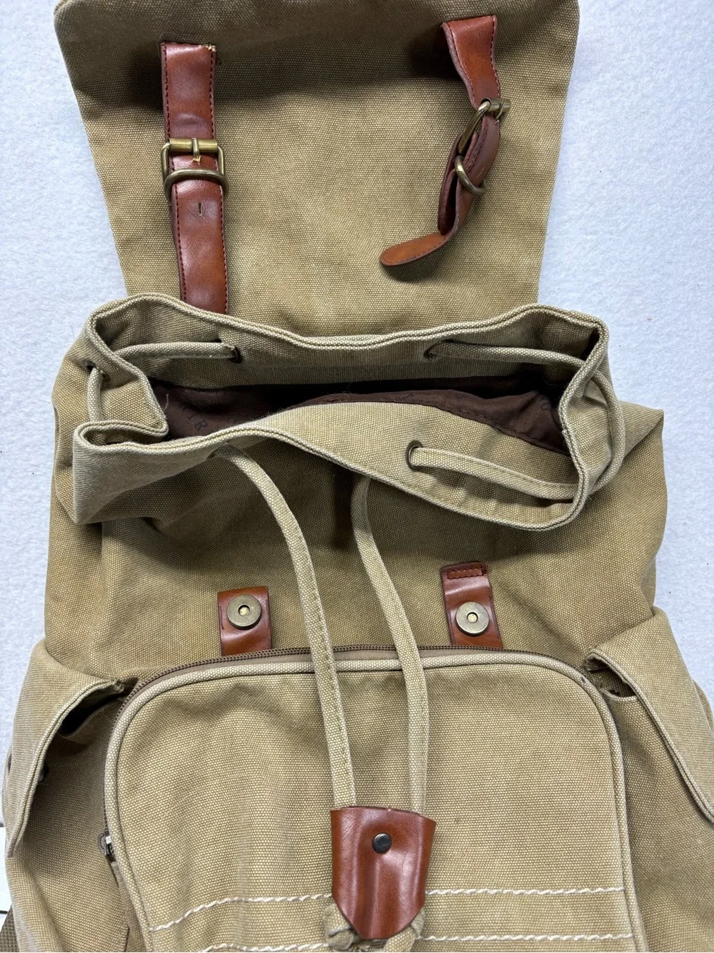 Vintage Canvas Backpack  Hiking Laptop Rucksack